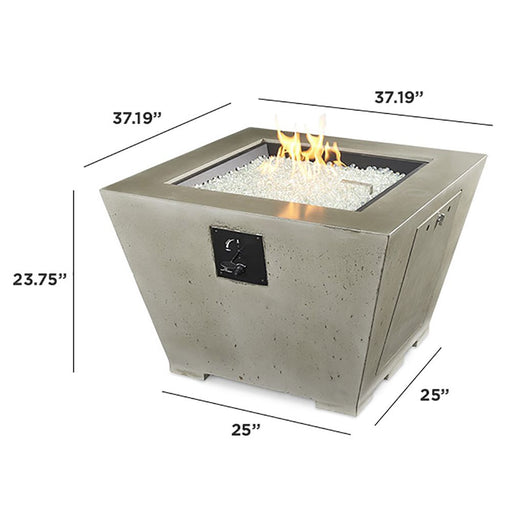 Outdoor Greatroom Company Cove 37-Inch Square Propane Gas Fire Pit Bowl with 24-Inch Crystal Fire Burner - Natural Grey - CV-2424 - Stono Outdoor Living Co