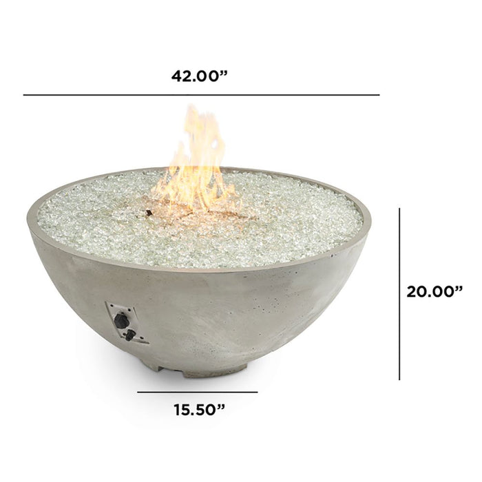 Outdoor Greatroom Company Cove Edge 42-Inch Round Propane Gas Fire Pit Bowl with 30-Inch Crystal Fire Burner - Natural Grey - CV-30E - Stono Outdoor Living Co