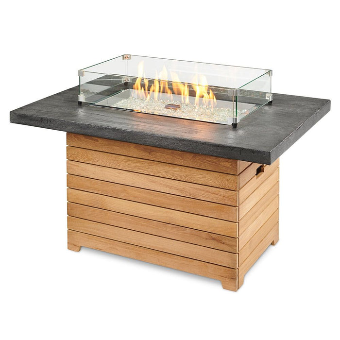 Outdoor Greatroom Company Darien 44-Inch Rectangular Propane Gas Fire Pit Table with Everblend Top and 24-Inch Crystal Fire Burner - DAR-1224-EBG-K - Stono Outdoor Living Co