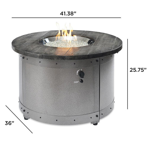 Outdoor Greatroom Company Edison 41-Inch Round Propane Gas Fire Pit Table with 20-Inch Crystal Fire Burner - ED-20 - Stono Outdoor Living Co