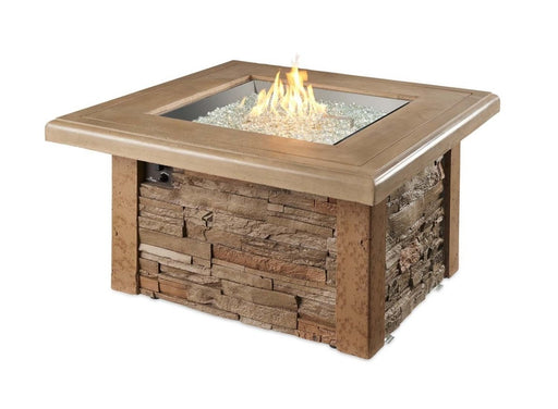 Outdoor Greatroom Company Sierra 43-Inch Square Propane Gas Fire Pit Table with 24-Inch Crystal Fire Burner - Mocha - SIERRA-2424-M-K - Stono Outdoor Living Co