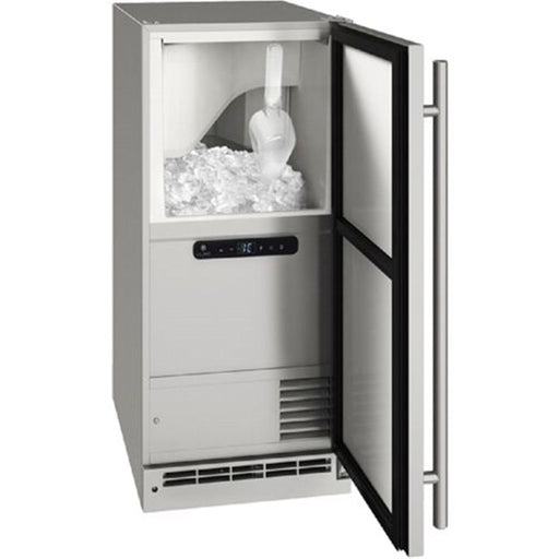 U-Line Outdoor Clear Ice Machine 15", Pump, Reversible Hinge - Stainless Steel - UOCP115-SS01B - Stono Outdoor Living Co