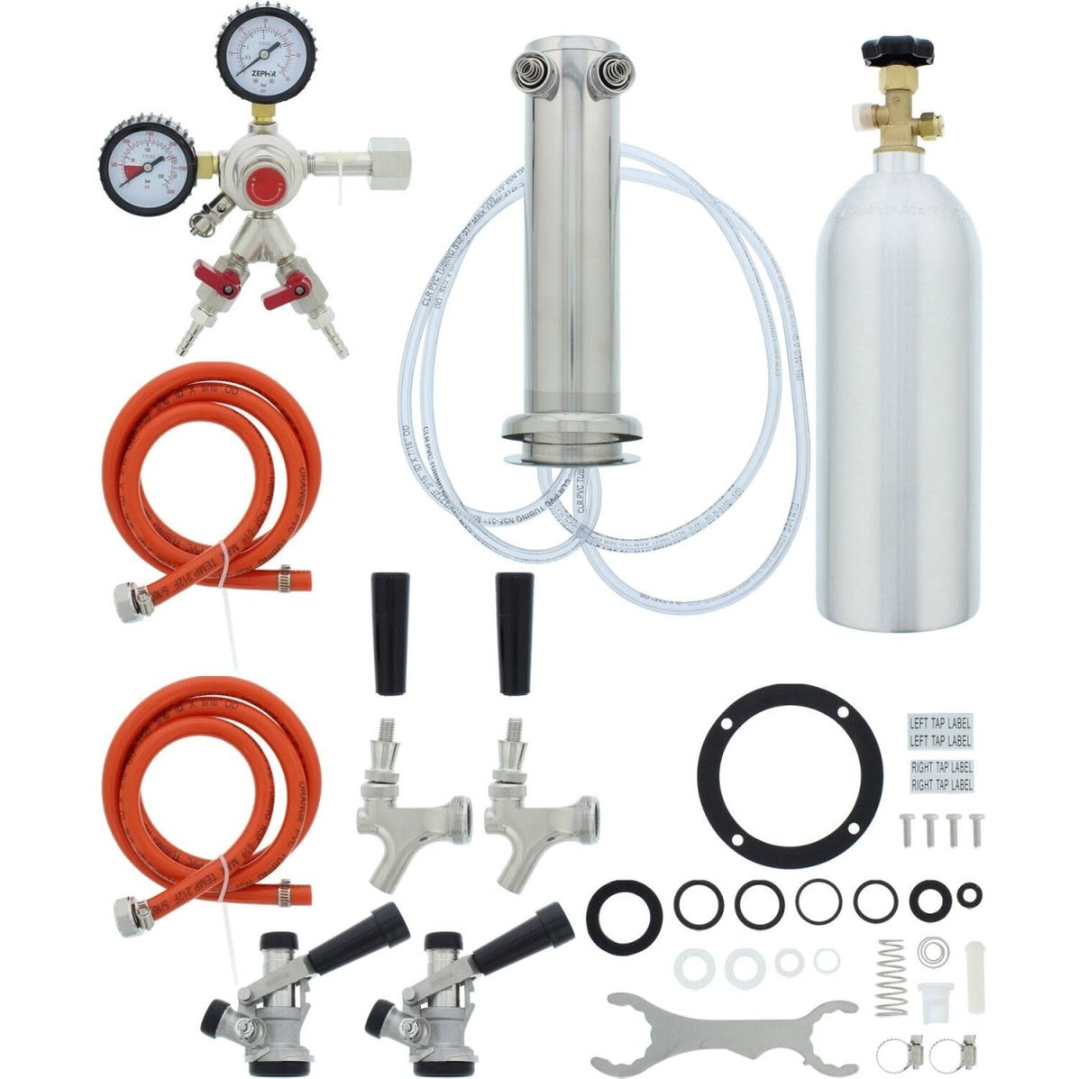 Zephyr Kegerator Double Tap Kit CO2 PRKFK02SSC Elevate Your